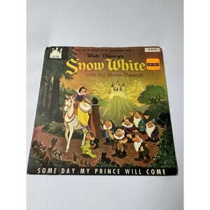 Vintage Walt Disney's Record Snow White Seven Dwarfs LG-739 45 RPM CASTLE LOGO